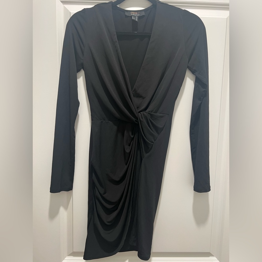 Long sleeve, black dress